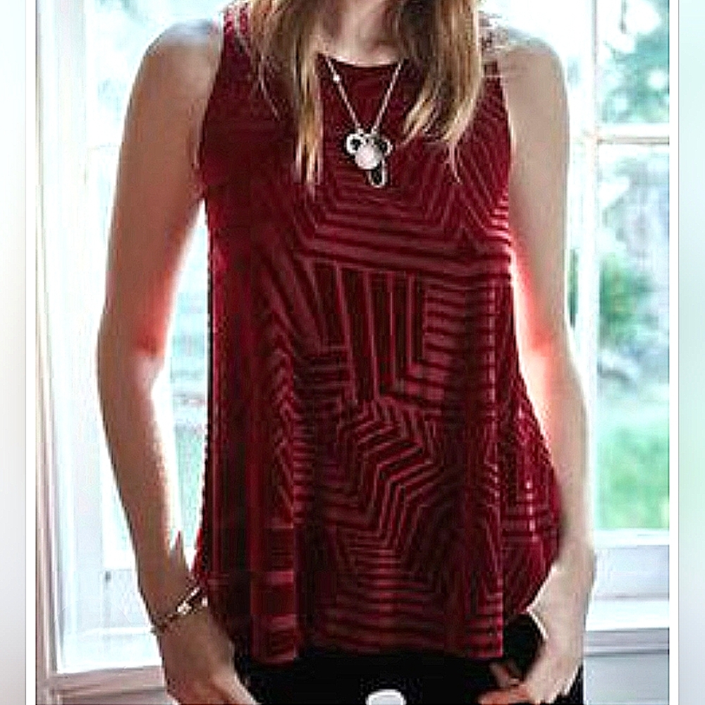Sunday In Brooklyn Wine/Bordeaux Velvet Burnout Swing Tank Boho Comfy Fall Party